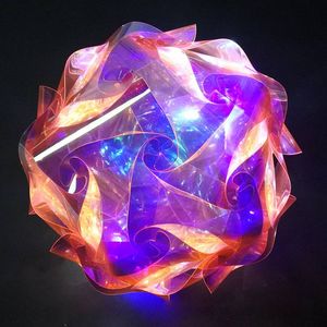 DIY IQ Puzzle Light Jigsaw Lamp Handicraft Diamond Shade Ceiling Lampshade PVC Creative Lantern Chandelier flea market