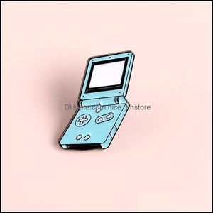 Pins Brooches Jewelry Handheld Game Console Pin Blue Hine Brooch Soft Enamel Pins For Women Men Cartoon Badge Player Drop Delivery 2021 Gno