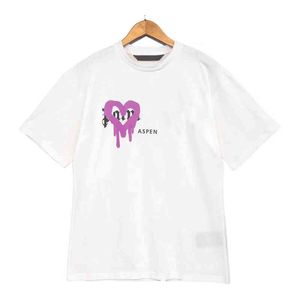 Tasarımcı Marka Palms Angels Angel T-Shirt PA Giyim Sprey Mektubu Kısa kollu Bahar Yaz Gelgit Erkek ve Kadın Tee Af