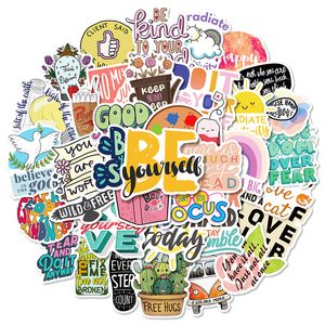 50 Piece Student stationery inspirational graffiti Sticker Phone Laptop Skateboard Car Stickers Pack for Luggage Guitar Helmet Water cup Sticker