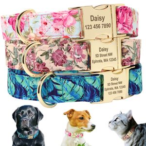 Hundemarke-Kragen, personalisiertes Haustier-Welpen-Namensschild, benutzerdefiniertes Nylon, gravierte Katzen-ID, verstellbar für mittelgroße und große Hunde