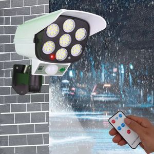 77 LED Solar Lampa Motion Symulacja Symulacja Symulacja Inteligentna bezpieczeństwo domu światła Outdoor IP65 Wodoodporne 3 Model Solaring Light