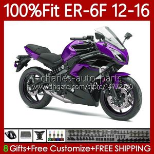 Injection Mold Fairings For KAWASAKI NINJA 650R ER-6F ER6 F ER 6F ER6F 12 13 14 15 16 Body 136No.56 650-R 2012 2013 2014 2015 2016 650 Purple black R 2012-2016 OEM Bodywork