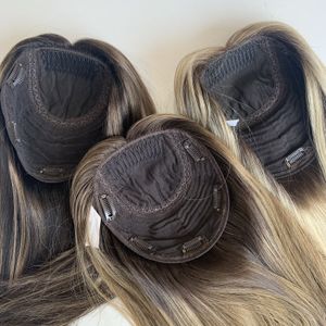 Hair Humano Judaico Topper Hair Humano Virgem Europeia Amarrada Base de seda Topper Fechamento para mulheres