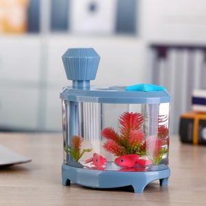 Creative Fish Tank Humidifier Household Mini USB Ultra Air Beautiful Night Light DC5V 0ML Aroma Oil Diffuser Y200113