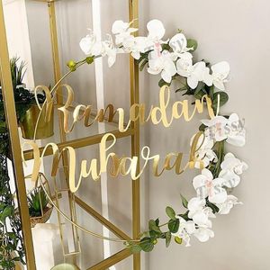1 Set DIY cm IJzeren metalen Ring Party Houten Crafts Garland Flowers For Eid Mubarak Ramadan Decoratie Geschenk Huwelijkshuis Decor