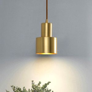 Pendant Lamps Brass Finish Led Lights For Home Decor Over Dinning Table Bedside Reading Lamp Restaurant Bar Golden Hanging LampePendant