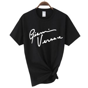 Camiseta Feminina Gianni Letter T Shirt Feminina Streetwear 2022 Verão Harajuku Engraçado Tops Femininos Camiseta Sexy Feminina Oversized Solta