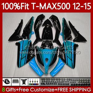 Yamaha Tmax Max 500 최대 500 블랙 시안 Tmax-500 2012 2014 2015 2015 Fairings 113NO.80 T Max500 T-Max500 12-15 TMAX500 12 13 14 15 주사 금형 본체
