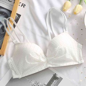 Feminino Langerie Sexy Soutien Gorge Super Push Up Femme Reggiseni per le donne Doppie cinghie Top Fashion Sexy Pizzo Senza filo Biancheria intima L220726