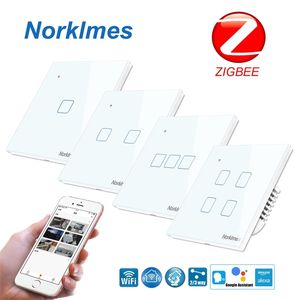 1 2 3 4 çete 2 yol WiFi Touch Switch AC 85V 220V Duvar Işığı Switchzigbee Kablosuz Akıllı Ev Anahtarı T200605