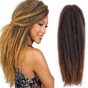 Marley hår för vändningar afro kinky twist virkning hår 18 tum ombre syntetiska kanekalon flätande hårförlängningar