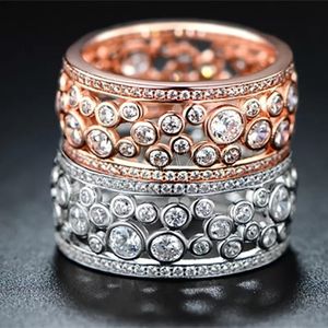 Classici semplici anelli da donna Fede nuziale Gioielli Grande piccolo cerchio collegato Design etnico Regalo di anniversario femminile