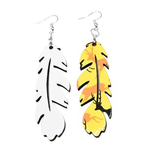 Sublimation Earrings Blanks Wood Heat Transfer Wire Hooks Earring Unfinished Pendants for DIY Jewelry Making