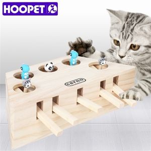 HOOPET Cat Hunt Toy Mouse Solid Wooden Interactive Maze Pet Hit Hamster With 3/5-holed 220423