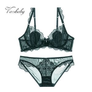 Varsbaby feminino sexy renda floral sem esgotada cueca ladries hot yarn underwire Bra Conjuntos T200602