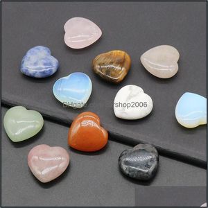 Stone Loose Beads Jewelry Natural Love 25Mm Heart Rose Quartz Ornaments Hand Handle Pieces Home Decoration Diy Necklace Ac Dhcki