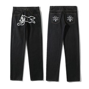 Ropa Dog Print Streetwear Men Hip Hop workowate dżinsy spodnie Y2K Ubrania proste luźne gotowe dżinsowe spodnie pantelones vaqueros 220720 Winter01 25 25