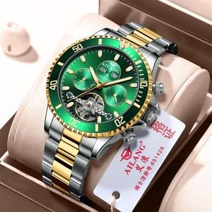 Ailangブランドの自動巻き機械メンカのメンバーの腕時計の防水ファッション照明時計男性220407
