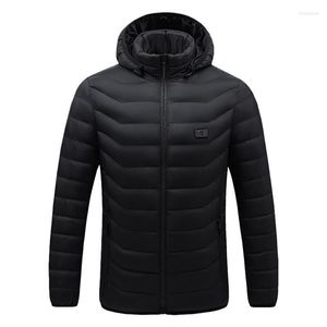 Trench da uomo Giacca invernale Capispalla da esterno Cappotto lavabile solido attivo Bomber con cappuccio riscaldato con cerniera calda con tasche Viol22