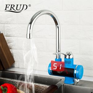 FRUD Instant Electric Shower Water Heater Hot Faucet Kitchen Electric kran Vatten Uppvärmning Inoman Vattenvärmare Torneira T200424