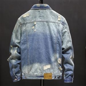 Dimusi Denim Jackets Men Cowboy Slim Fit Bomber Jacket Raped Jean Jacket Hip Hop Streetwear Coats Chaqueta Hombre 4xl T200502