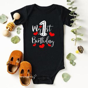 Rompers It's My 1st Birthday Baby Bodysuit kortärmad första festkläder Bomull Body Boys Girls Outfits Shower Gift