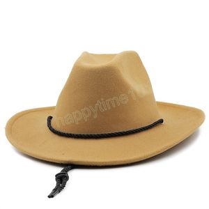 Fedora Hat Men Wool Feel Vintage Church Caps unisex szerokie grzbiet Panama Party Cowboy Cap Jazz Gentleman Wedding Hat for Women