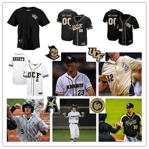 NCAA Niestandardowe UCF Knights Zszyty Baseball Jersey 4 Vince Bonanni 8 Aj Jones 11 Kenny Serwa 14 Jojo Coffey 15 Zact Bennett 20 Hunter Parris 22 Colin Flynn 24 Alex Freeland