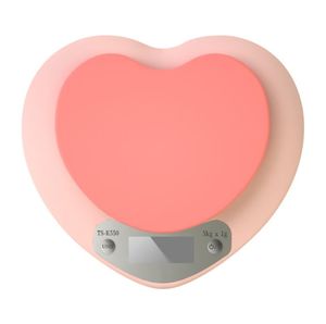 Mini bilancia digitale elettronica a cuore rosa Bilancia da cucina Bilancia da forno con peso in grammi accurato 2000 g / 0,1 g SN4616
