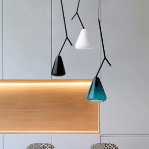 Kolye lambalar Modern vitray ışıkları renkli asılı lamba çatı katı hangamp yemek odası için mutfak ev fikstürleri endüstriyel dekorpendent