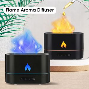Flame Aroma Ultrasonic Humidifiers  Oil Volcano Diffuser Mist Maker for Home Room Aromatherapy humidificador Bedroom Light