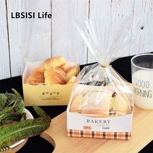 Lbsisi Life 20 set kek ekmek kağıt paketleme çantaları batı bir vücut kutuları kurabiye açık parti hediye düğün kağıt kendi kendine stand çantaları 201015