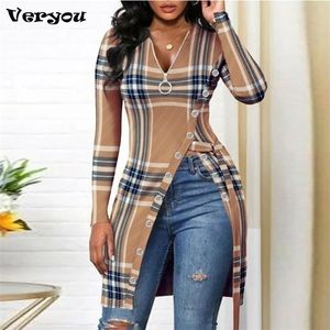 Ladies Super Sexy T-shirt With Split V-neck Spring Casual Oversize Print Shirt Women Tops Loose Vintage Long Female Tee 220408