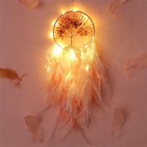 Nowoczesny styl Handmade Splot Dreams Catcher Pendantcolorful Kamienie Drzewo życia DreamCatcher Decor Wiszące Dziewczyny Prezenty Wystrój pokoju 220407