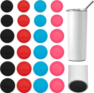 4 Colors Rubber Bottoms Sublimation Tumblers pads Self Adhesive Skinny Protective Anti Slip Coaster for Wine Straight Tapered Tumbler mats