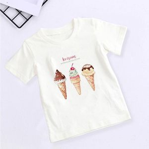 Summer Kids Clothes T-shirt Kawaii Unisex Ice Cream World Printed Cartoon T Shirt Baby Boy Clothing 2 3 4 5