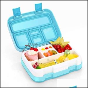 Portable Lunch Box Bento BPA Piknik Pojemnik na żywność Dla Dzieci Uszczelnione Salad Outdoor Cam Tableware 220228 Drop Dostawa 2021 Skrzynki Kitchen Stora