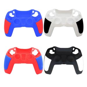 Gamepad Dubbelfärg Dual-Color Silikon Skyddshylsa Väska för PS5 Controller Protective Hud Oljeinjektion Anti-Drop Silikon Cover FedEx DHL UPS Free Ship