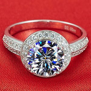 Real K Solid Gold Women Anniversary Anniversary Pisma Piergard CT Round Moissanites Diamond Ring Classic Trende