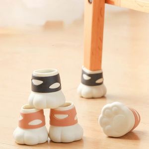 4pcs Silicone Furniture Leg Protection Cover Cute Cat Claw Non-slip Table Foot Pad Covers Chair Leg cover Wood Floor Protectors