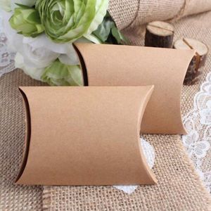 Favor Holders Wedding gift boxes 100Pieces/lot New Style Kraft Pillow Shape Gift Party Candy Box Wholesales