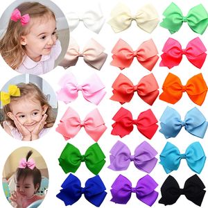 24pcs 4inch Hair Bows Clips Grosgrain Ribbon Bow Bow Barrettes Hair Association for Baby Girls Infants Toddler OEM ODM 196 Colors