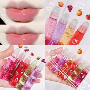 Lip Gloss Ball Rolling Oil Moisturerende hydraterende vloeibare Lippenstift Mond Tint Kleurloze transparant fruit Avocadolipliplip
