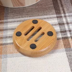 Round Soap Dish Eco-friendly Natural Bamboo Handmade Mini Bathroom Soap Rack 8x8cm Other Bath Toilet Supplies sd as