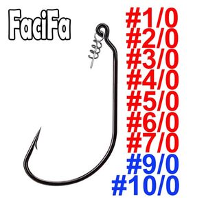 20 pcs Fishing Worm Hook with Spring Twist Lock For Soft Worm Lure Bass Barbed Carp Crank Fishing Hook 220623