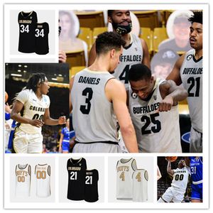 2022 NCAA Maglia da basket Colorado Buffaloes cucita su misura 0 Shane Gatling 1 Maglia Tyler Bey 2 Daylen Kountz 5 D'Shawn Schwartz 10 Maglia Alexander Strating