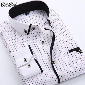 Bolubao Casual Brand Men Men Fromange New Men's Slim Wild Business Casual рубашка мужская печатная рубашка с длинным рукавом топы 201124