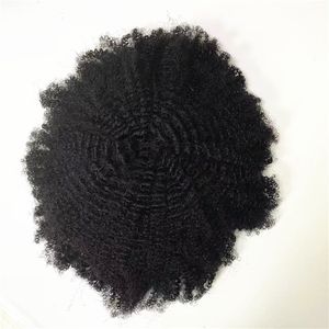 6mm wave Indian human virgin remy hair pieces full lace hand tied male wigs for black men in America fast express delivery
