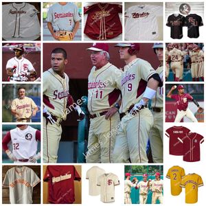 NCAA Custom 2 Deion Sanders genäht Baseball -Trikot Brett Roberts Mayes White Carrion Wyatt Crowell Brandon Walker Jaime Ferrer Brock Mathis Treyton Rank Trikots